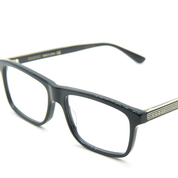NEW GUCCI GG 0384O 001 BLACK TRANSPARENT AUTHENTIC EYEGLASSES 55-16-145 - Picture 1 of 6